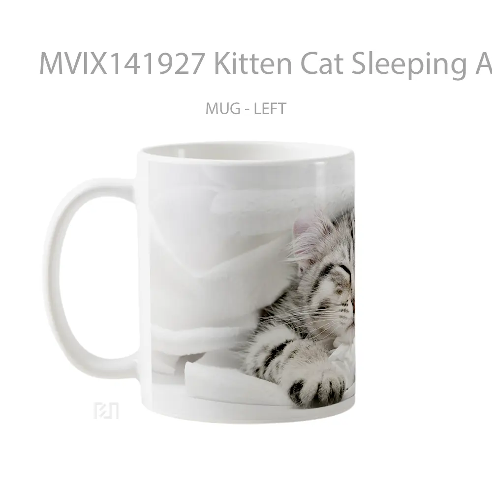 Mug Kitten Cat Sleeping Animal Gelas Hewan Lucu - All-side / Desain