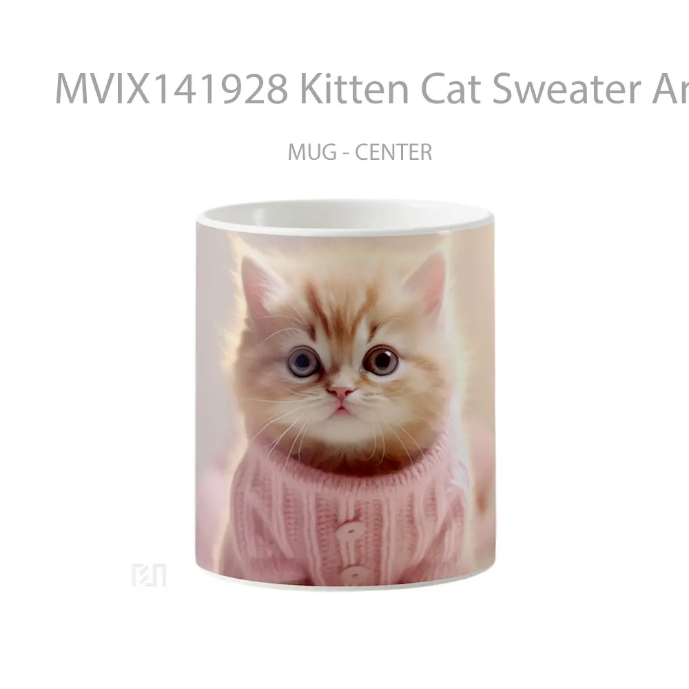 Mug Kitten Cat Sweater Animal Gelas Hewan Lucu