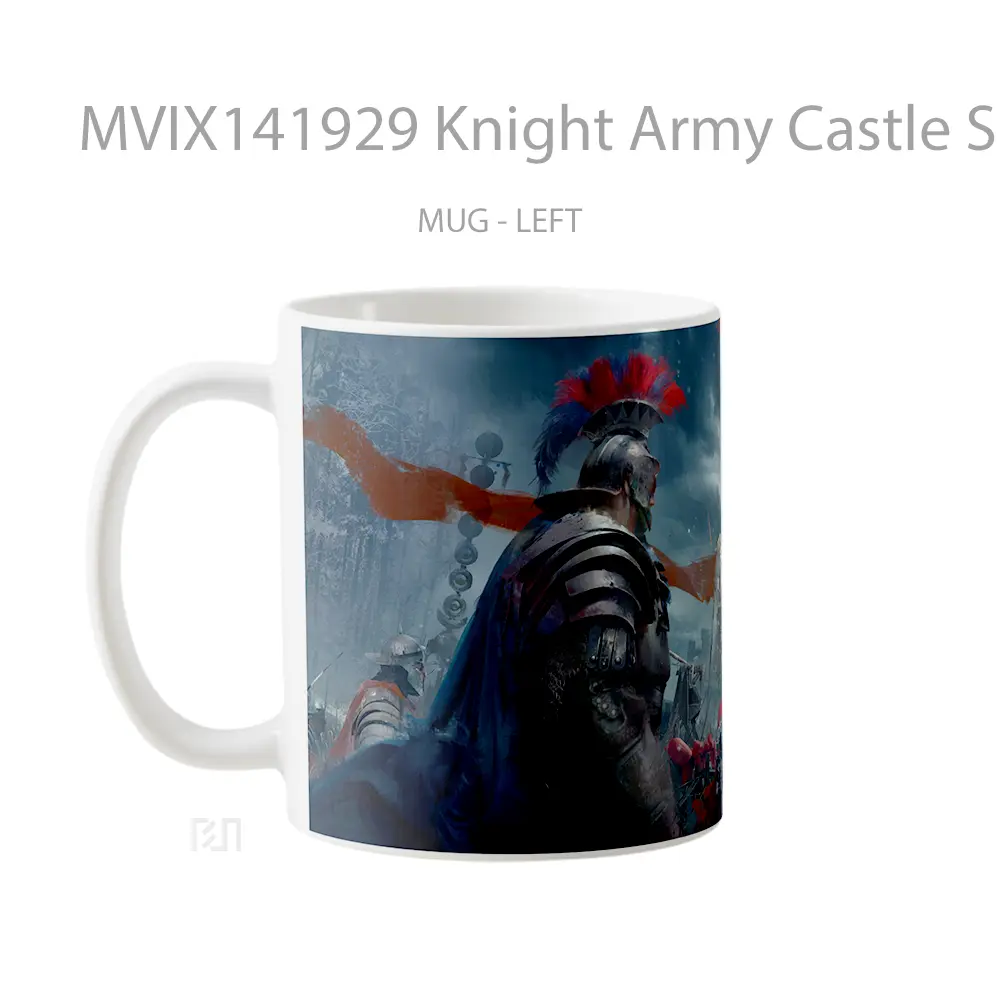 Mug Knight Army Castle Siege Fantasy Art Gelas Keramik Unik - All-side / Desain