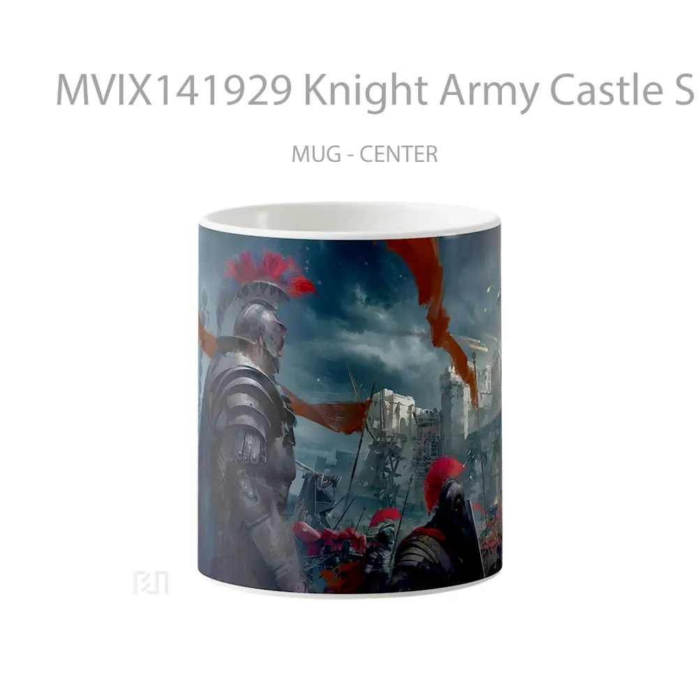 Mug Knight Army Castle Siege Fantasy Art Gelas Keramik Unik