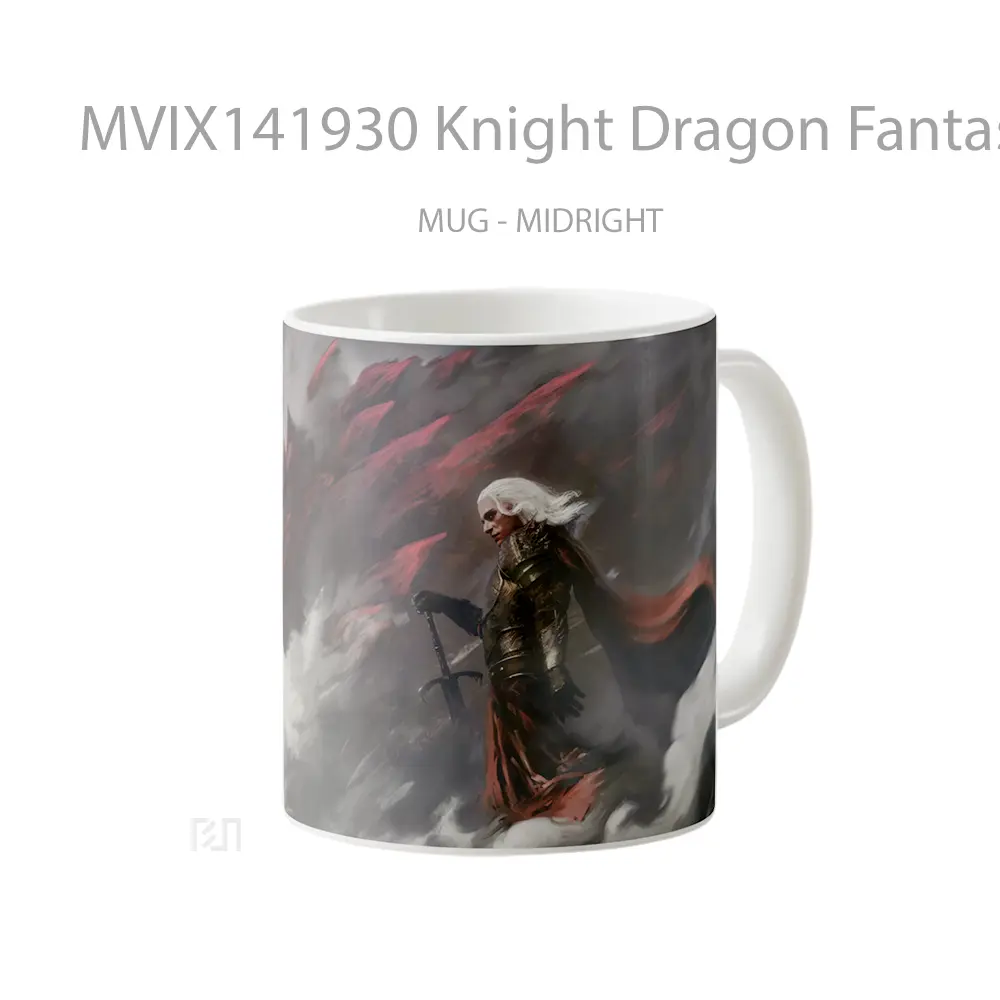 Mug Knight Dragon Fantasy Gelas Keramik Unik - All-side / Desain