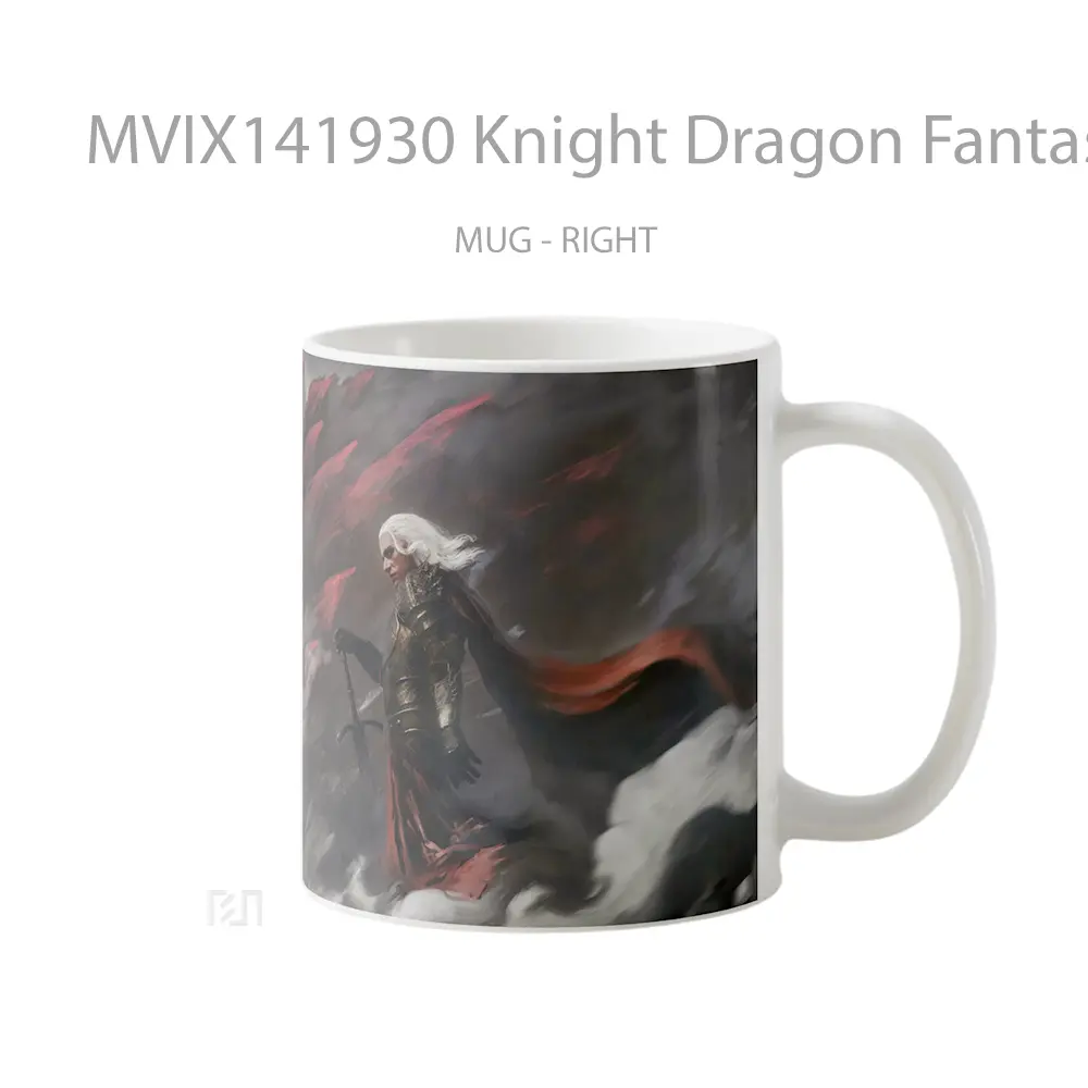 Mug Knight Dragon Fantasy Gelas Keramik Unik - All-side / Desain