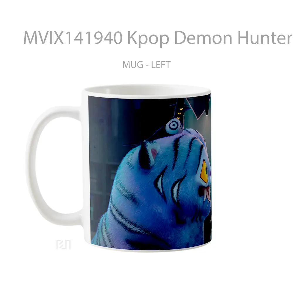 Mug Kpop Demon Hunters Rumi Tiger Crow Gelas Hewan Lucu - All-side / Desain