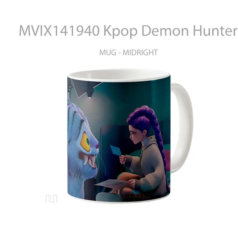 Mug Kpop Demon Hunters Rumi Tiger Crow Gelas Hewan Lucu - All-side / Desain