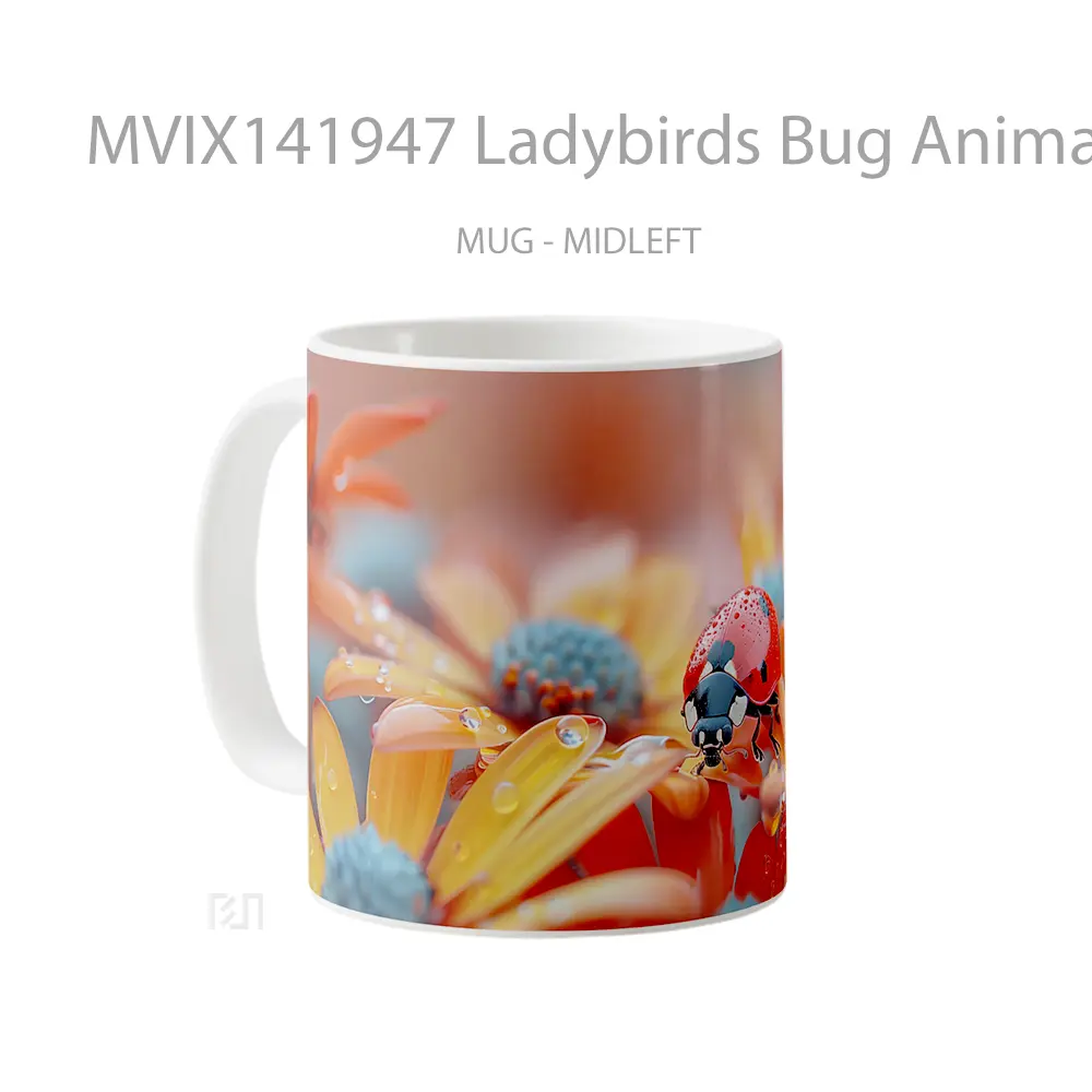 Mug Ladybirds Bug Animal Gelas Hewan Lucu - All-side / Desain
