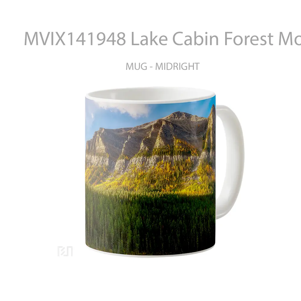 Mug Lake Cabin Forest Mountain Nature Scenery Gelas Pemandangan Alam - All-side / Desain