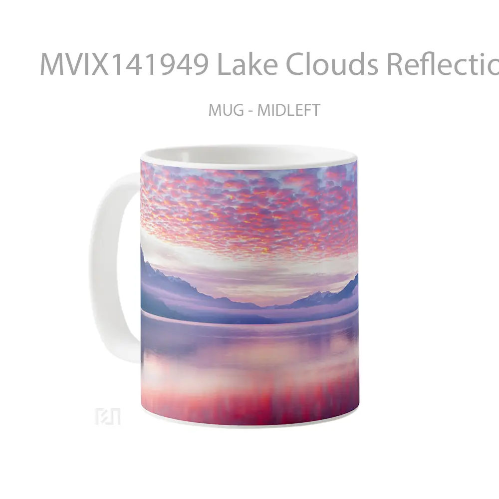 Mug Lake Clouds Reflection Nature Scenery Gelas Pemandangan Alam - All-side / Desain