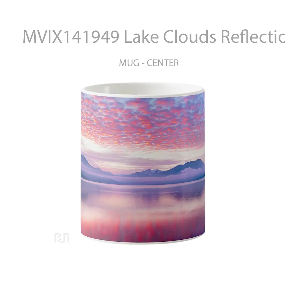 Mug Lake Clouds Reflection Nature Scenery Gelas Pemandangan Alam