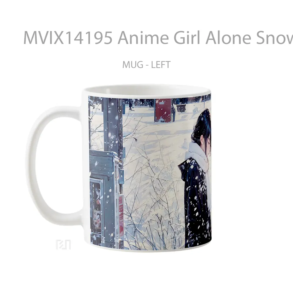 Mug Anime Girl Alone Snowin Cangkir Anime - All-side / Desain