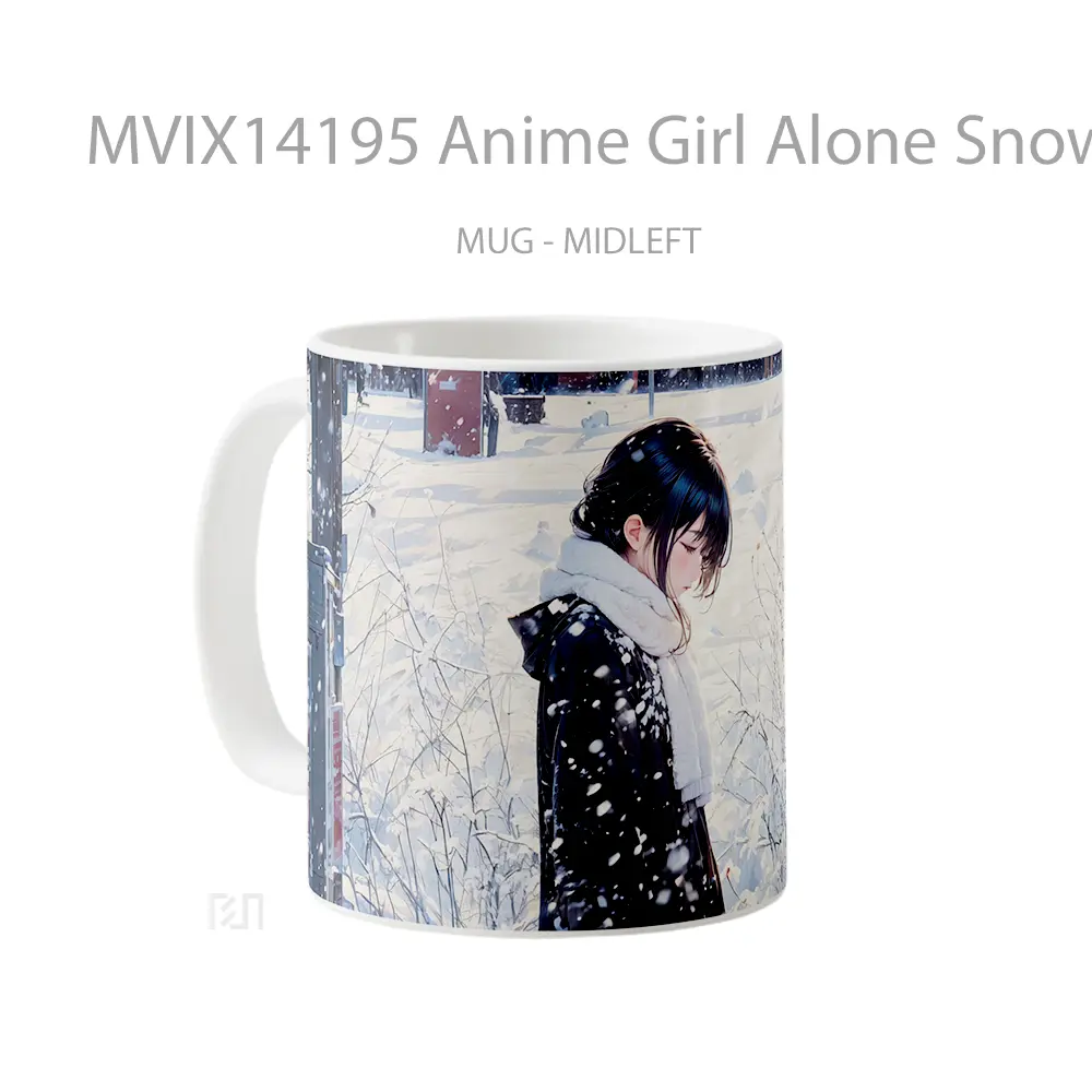 Mug Anime Girl Alone Snowin Cangkir Anime - All-side / Desain