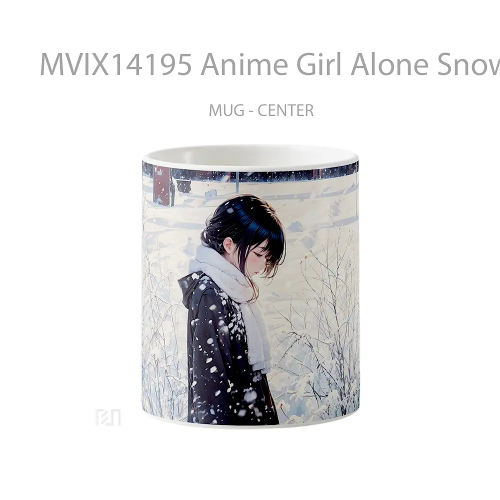 Mug Anime Girl Alone Snowin Cangkir Anime