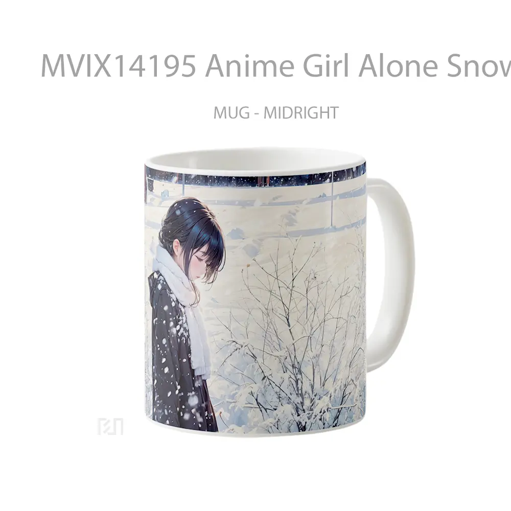 Mug Anime Girl Alone Snowin Cangkir Anime - All-side / Desain