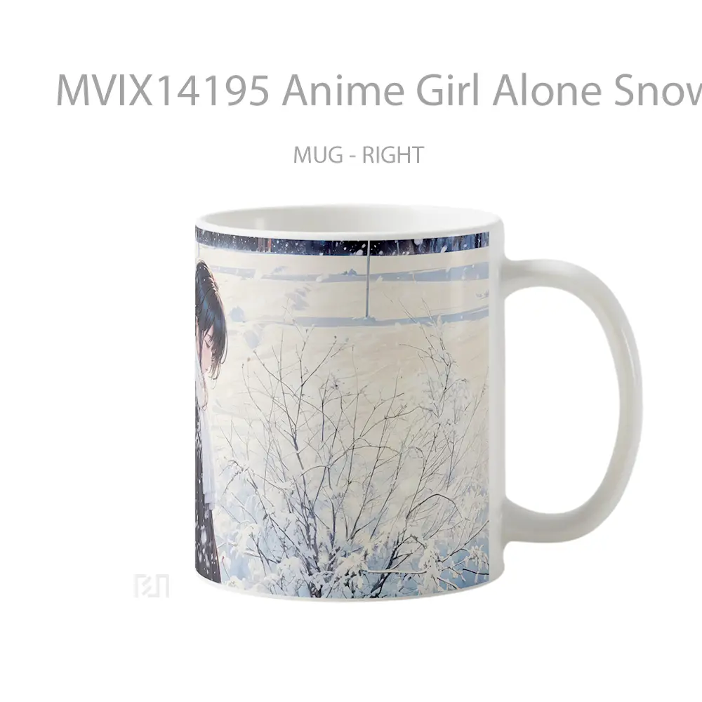 Mug Anime Girl Alone Snowin Cangkir Anime - All-side / Desain