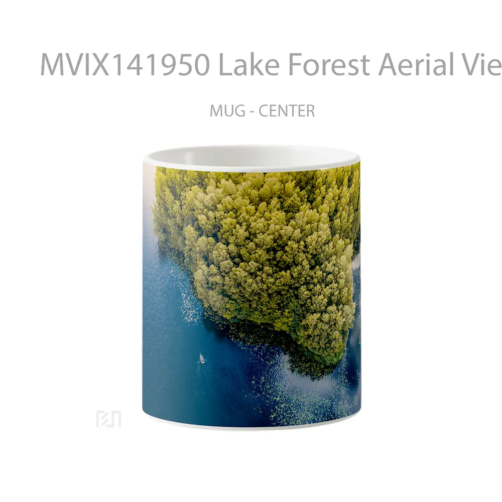 Mug Lake Forest Aerial View Nature Scenery Gelas Pemandangan Alam