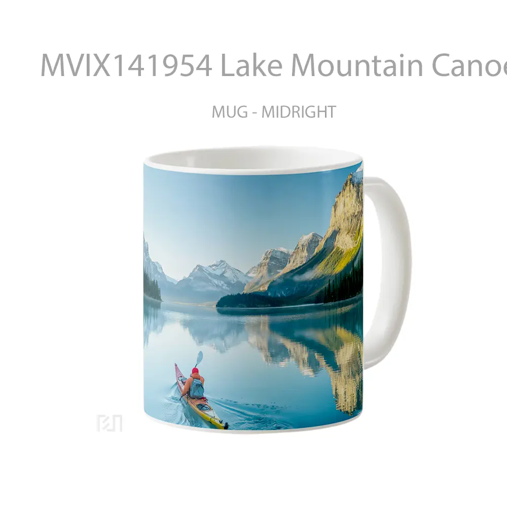 Mug Lake Mountain Canoeing Scenery Gelas Pemandangan Alam - All-side / Desain
