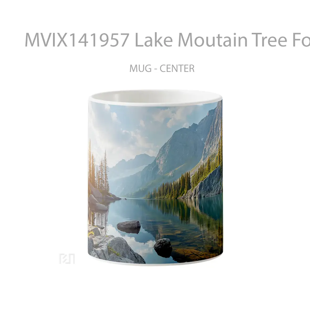 Mug Lake Moutain Tree Forest Scenery Gelas Pemandangan Alam
