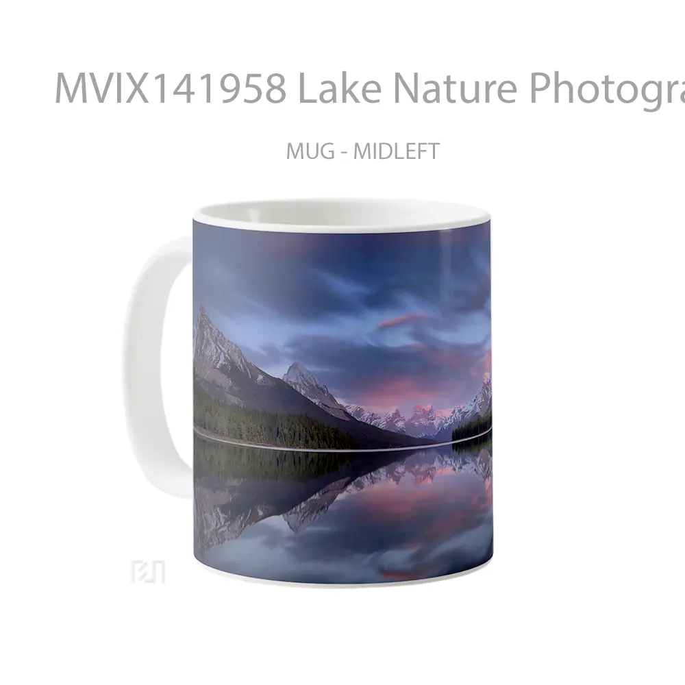 Mug Lake Nature Photography Mountain Scenery Gelas Pemandangan Alam - All-side / Desain