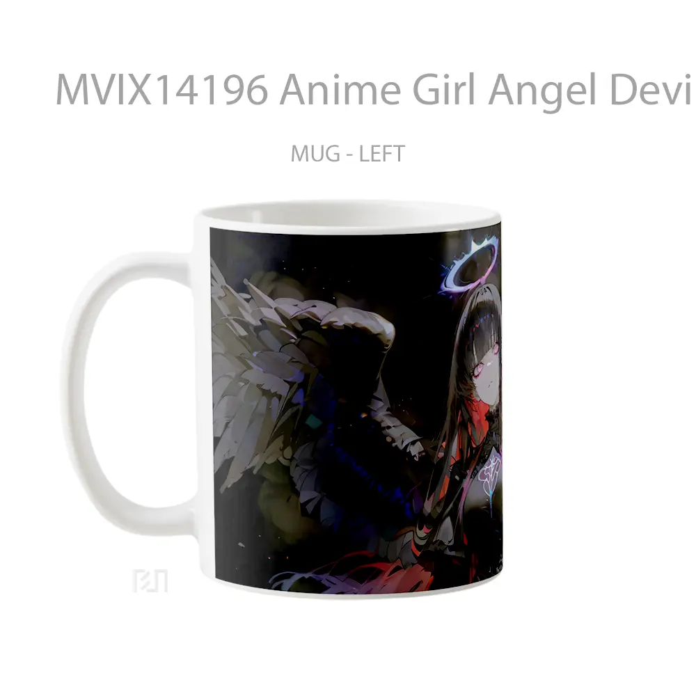 Mug Anime Girl Angel Devil Wings Cangkir Anime - All-side / Desain