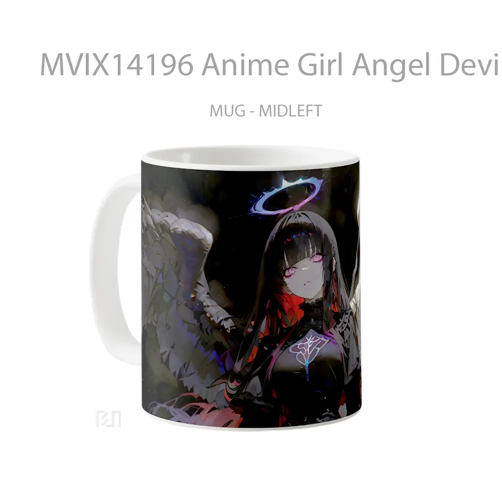 Mug Anime Girl Angel Devil Wings Cangkir Anime - All-side / Desain