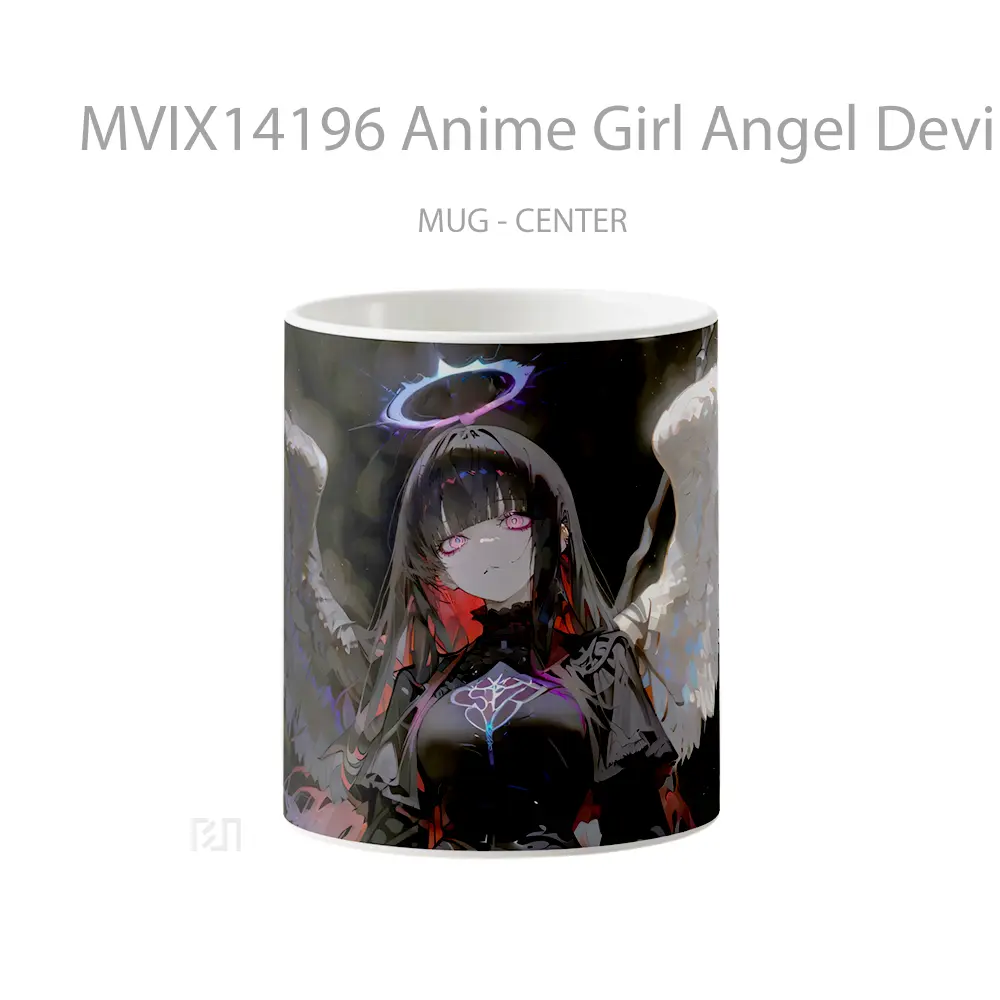 Mug Anime Girl Angel Devil Wings Cangkir Anime