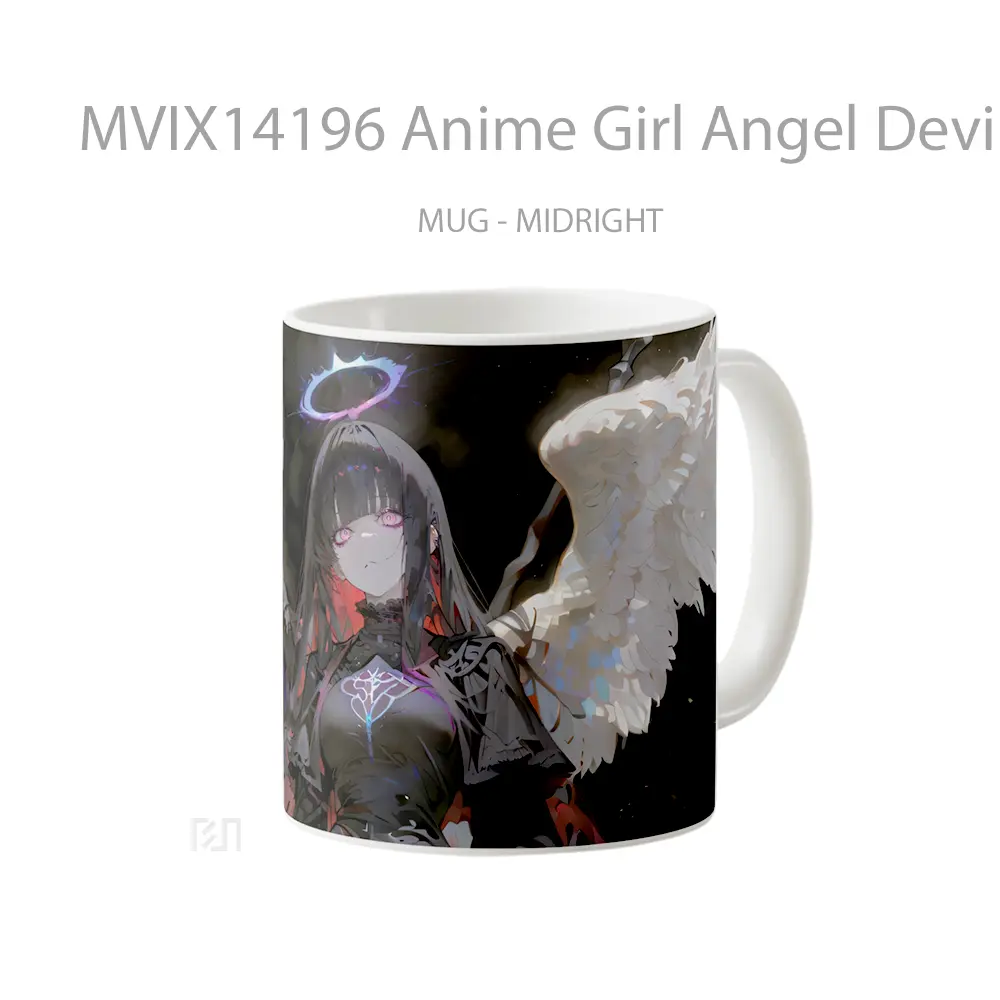 Mug Anime Girl Angel Devil Wings Cangkir Anime - All-side / Desain