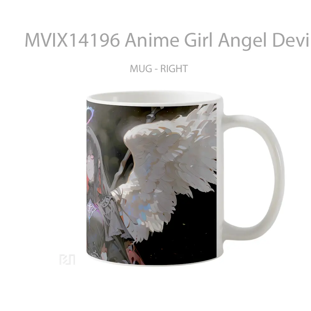Mug Anime Girl Angel Devil Wings Cangkir Anime - All-side / Desain