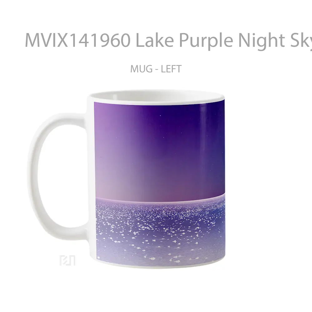 Mug Lake Purple Night Sky Scenery Gelas Pemandangan Alam - All-side / Desain