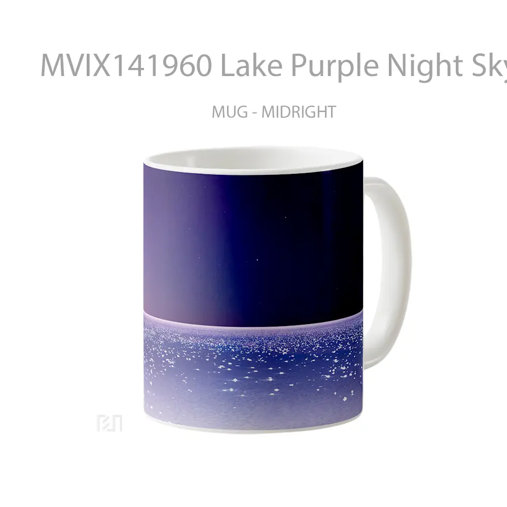 Mug Lake Purple Night Sky Scenery Gelas Pemandangan Alam - All-side / Desain
