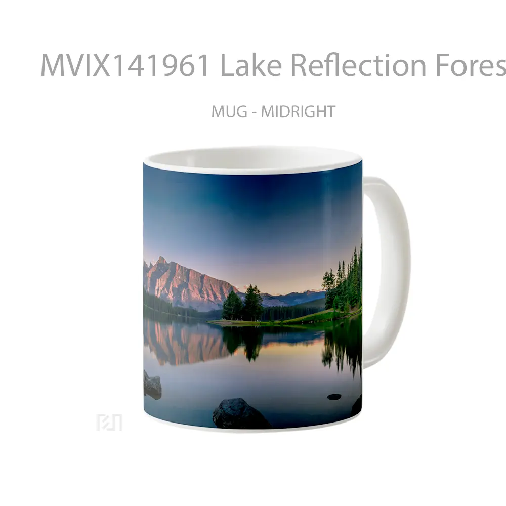 Mug Lake Reflection Forest Nature Mountain Scenery Gelas Pemandangan Alam - All-side / Desain