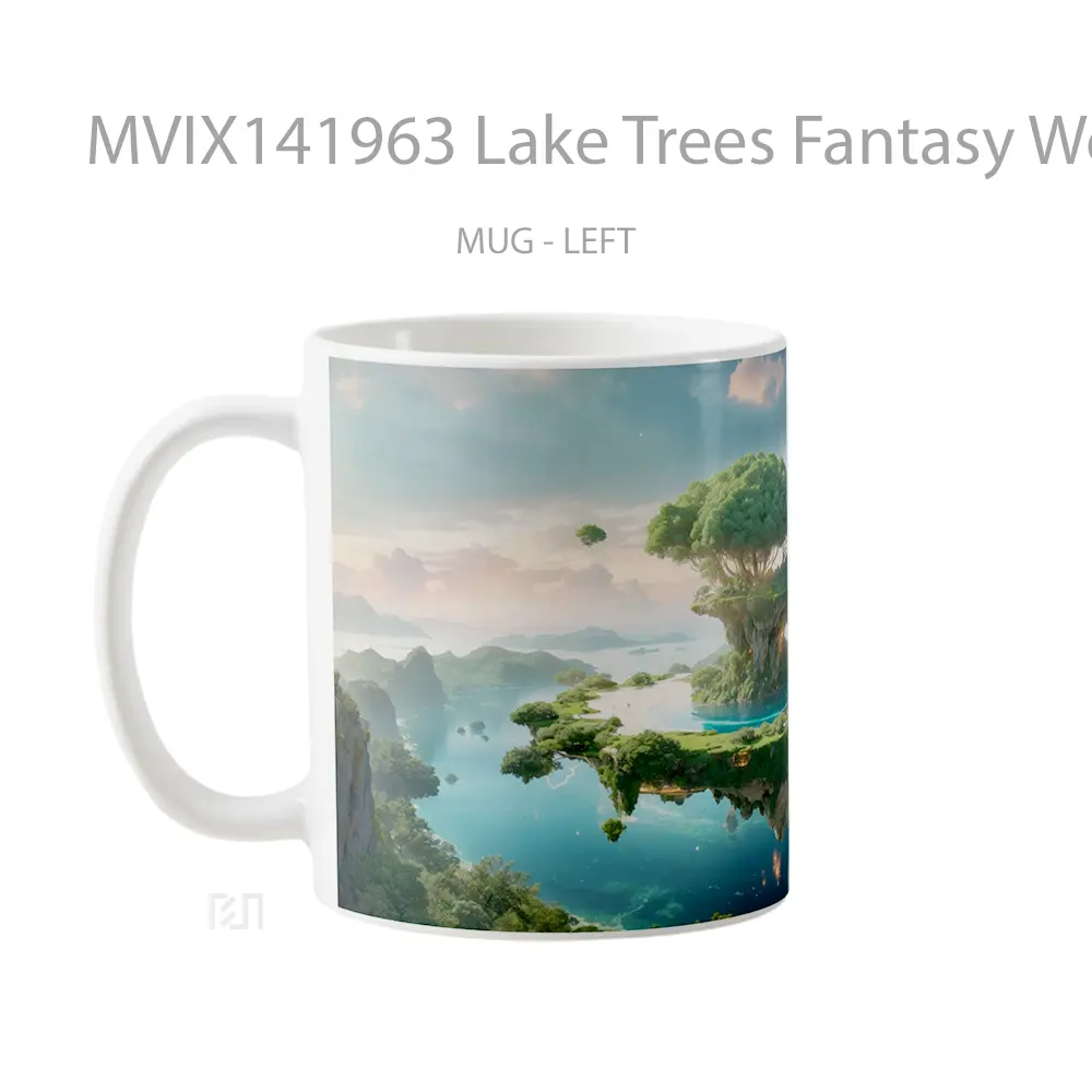 Mug Lake Trees Fantasy World Nature Scenery Gelas Pemandangan Alam - All-side / Desain