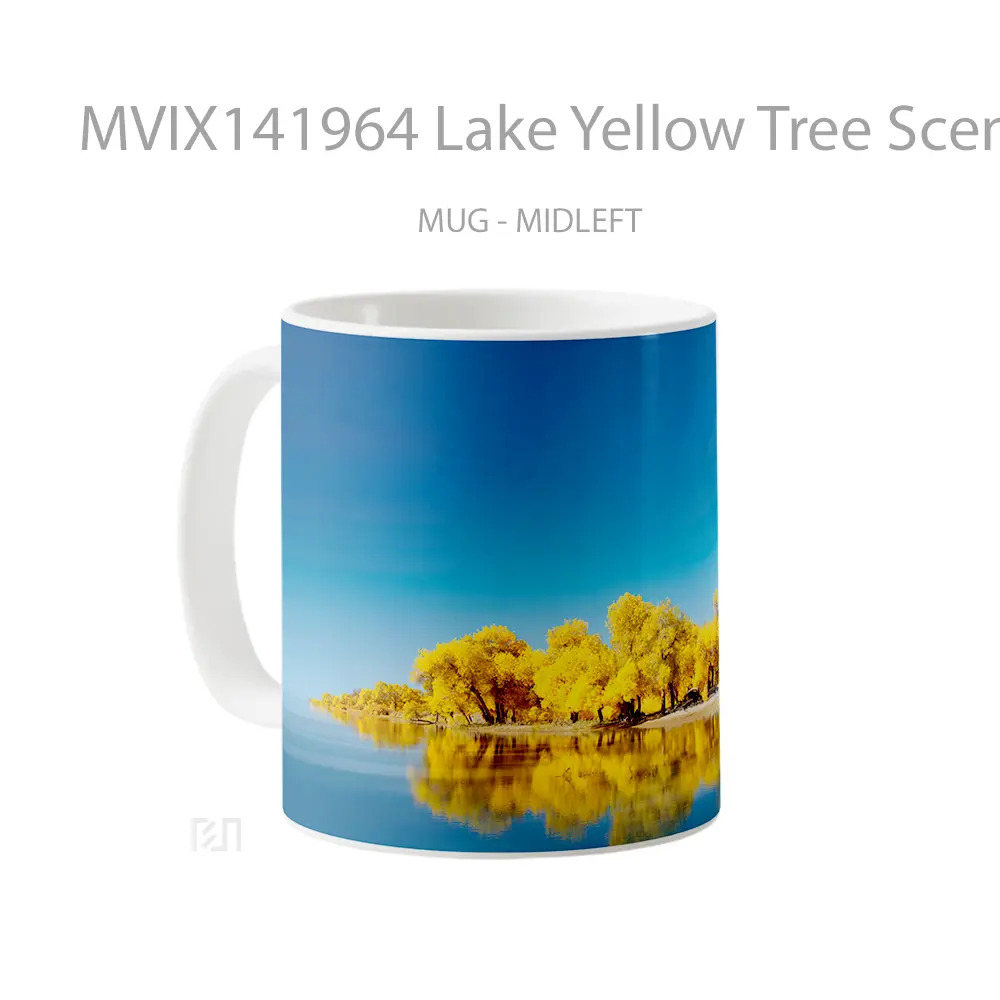 Mug Lake Yellow Tree Scenery Huawei Mate Background Gelas Pemandangan Alam - All-side / Desain