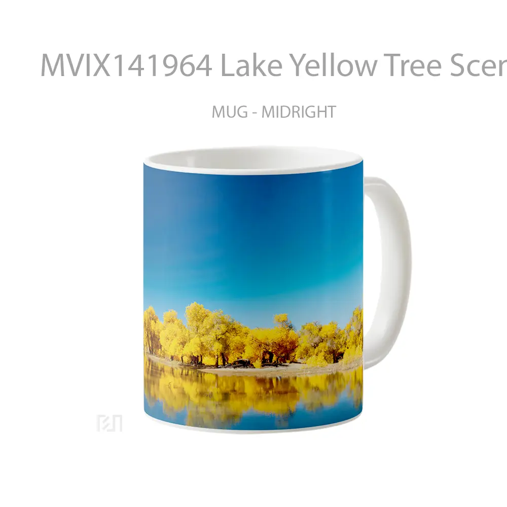 Mug Lake Yellow Tree Scenery Huawei Mate Background Gelas Pemandangan Alam - All-side / Desain