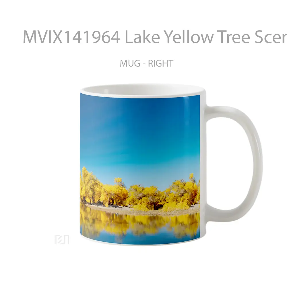 Mug Lake Yellow Tree Scenery Huawei Mate Background Gelas Pemandangan Alam - All-side / Desain