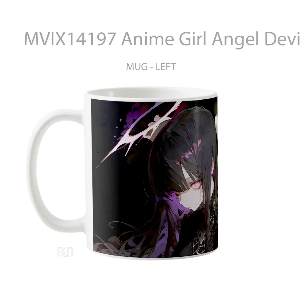 Mug Anime Girl Angel Devil Wings Cangkir Anime - All-side / Desain