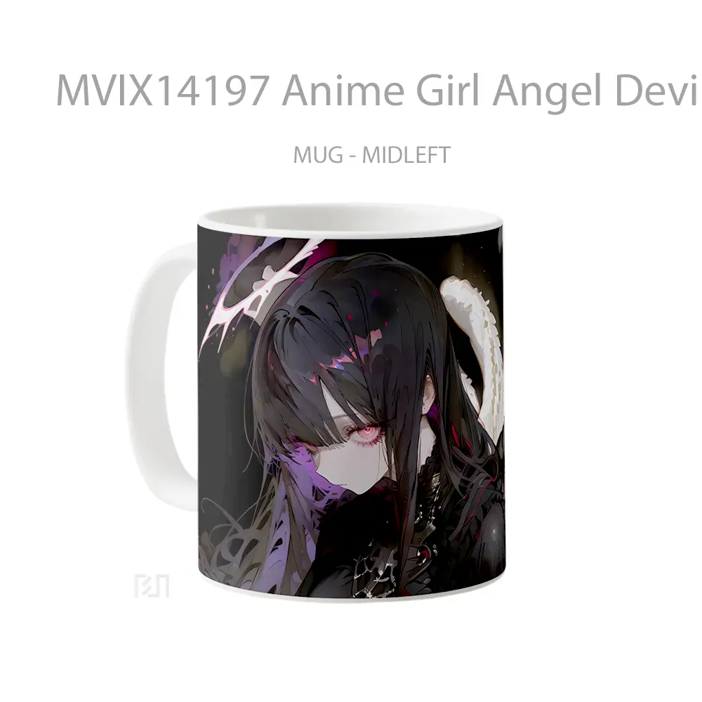 Mug Anime Girl Angel Devil Wings Cangkir Anime - All-side / Desain