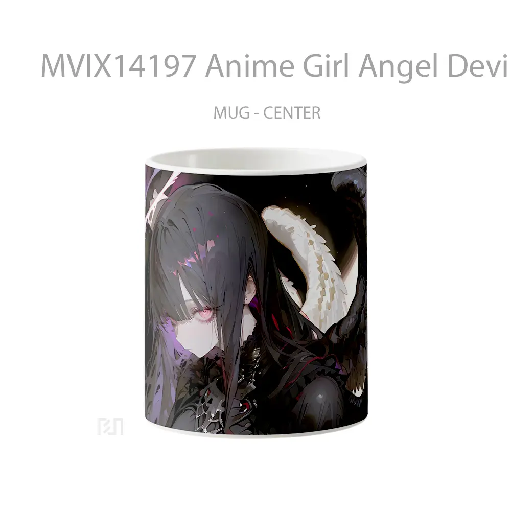 Mug Anime Girl Angel Devil Wings Cangkir Anime