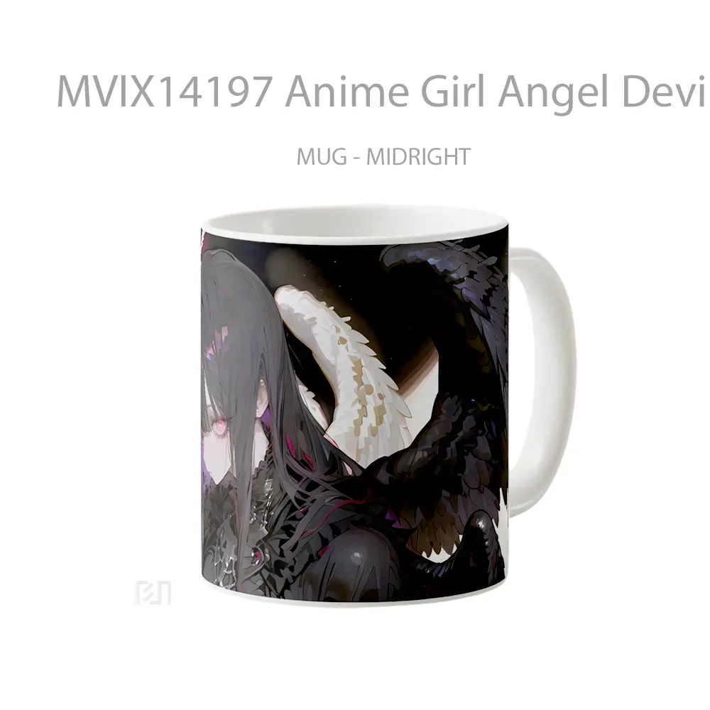 Mug Anime Girl Angel Devil Wings Cangkir Anime - All-side / Desain