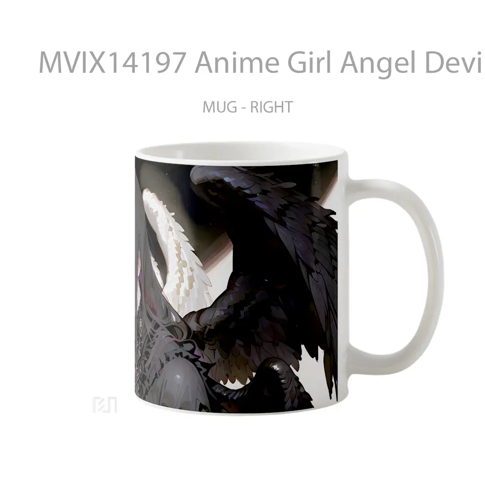 Mug Anime Girl Angel Devil Wings Cangkir Anime - All-side / Desain