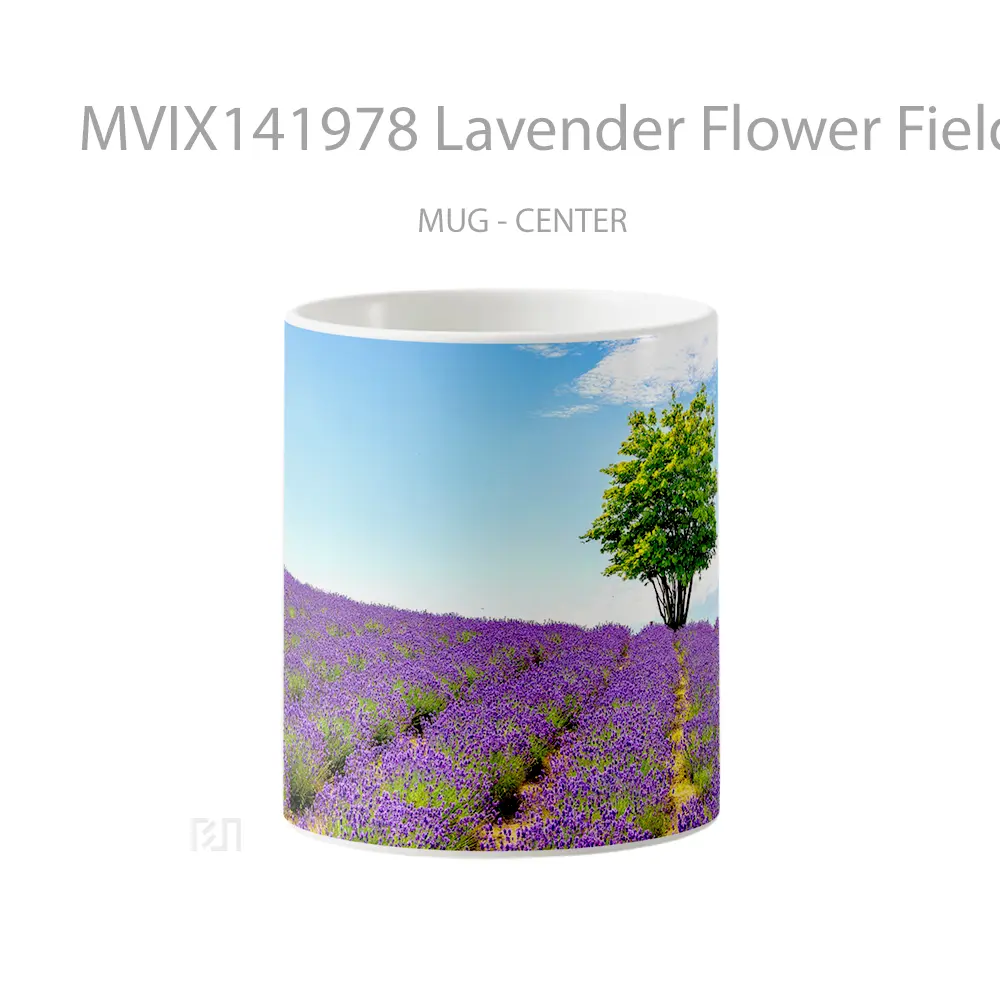 Mug Lavender Flower Field Scenery Landscape Gelas Keramik Unik