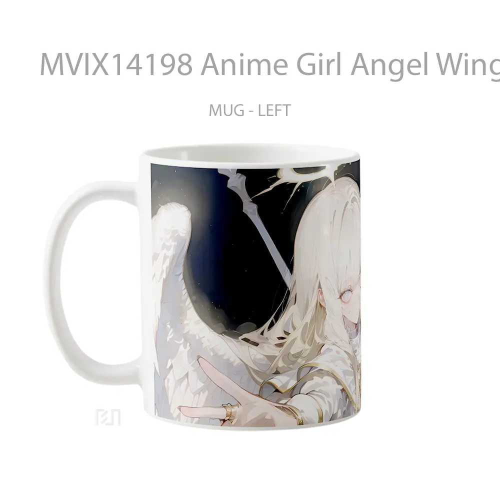 Mug Anime Girl Angel Wings Blonde Cangkir Anime - All-side / Desain