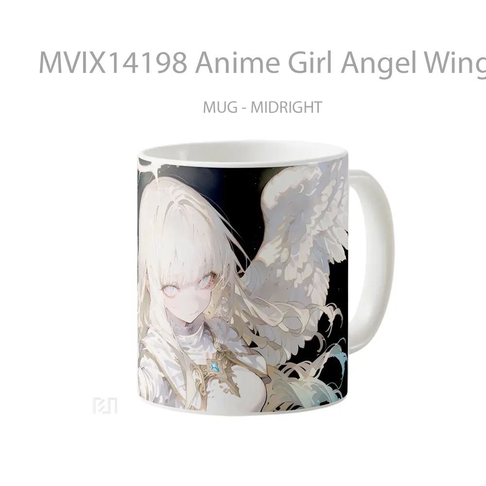 Mug Anime Girl Angel Wings Blonde Cangkir Anime - All-side / Desain