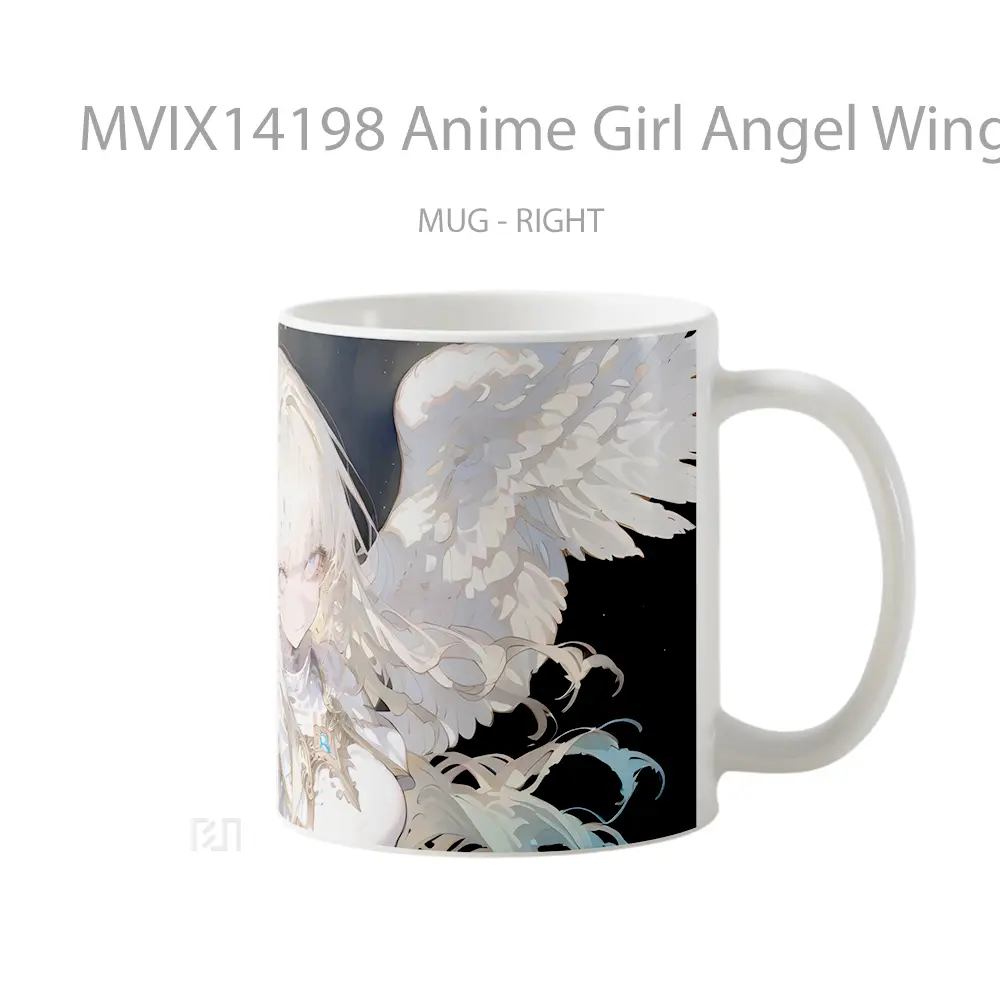 Mug Anime Girl Angel Wings Blonde Cangkir Anime - All-side / Desain