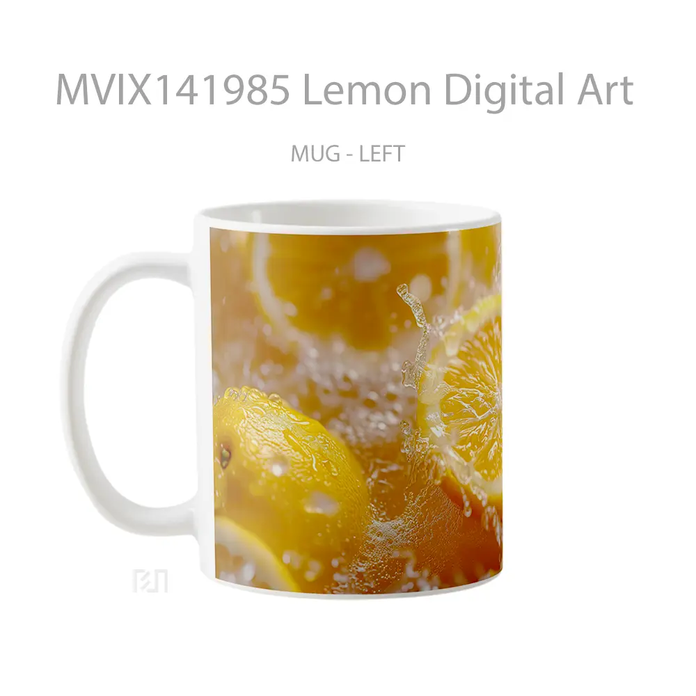 Mug Lemon Digital Art Gelas Keramik Unik - All-side / Desain