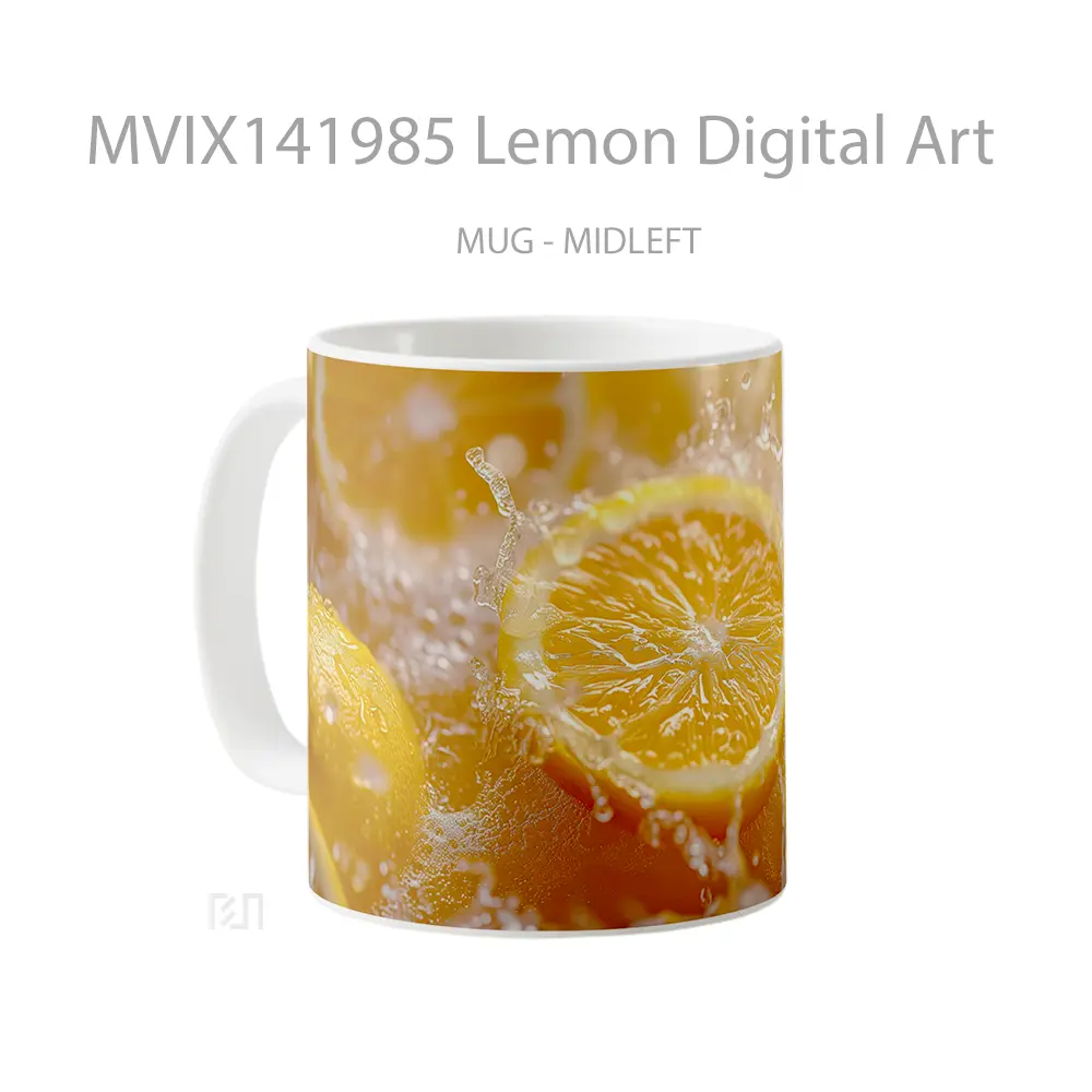 Mug Lemon Digital Art Gelas Keramik Unik - All-side / Desain