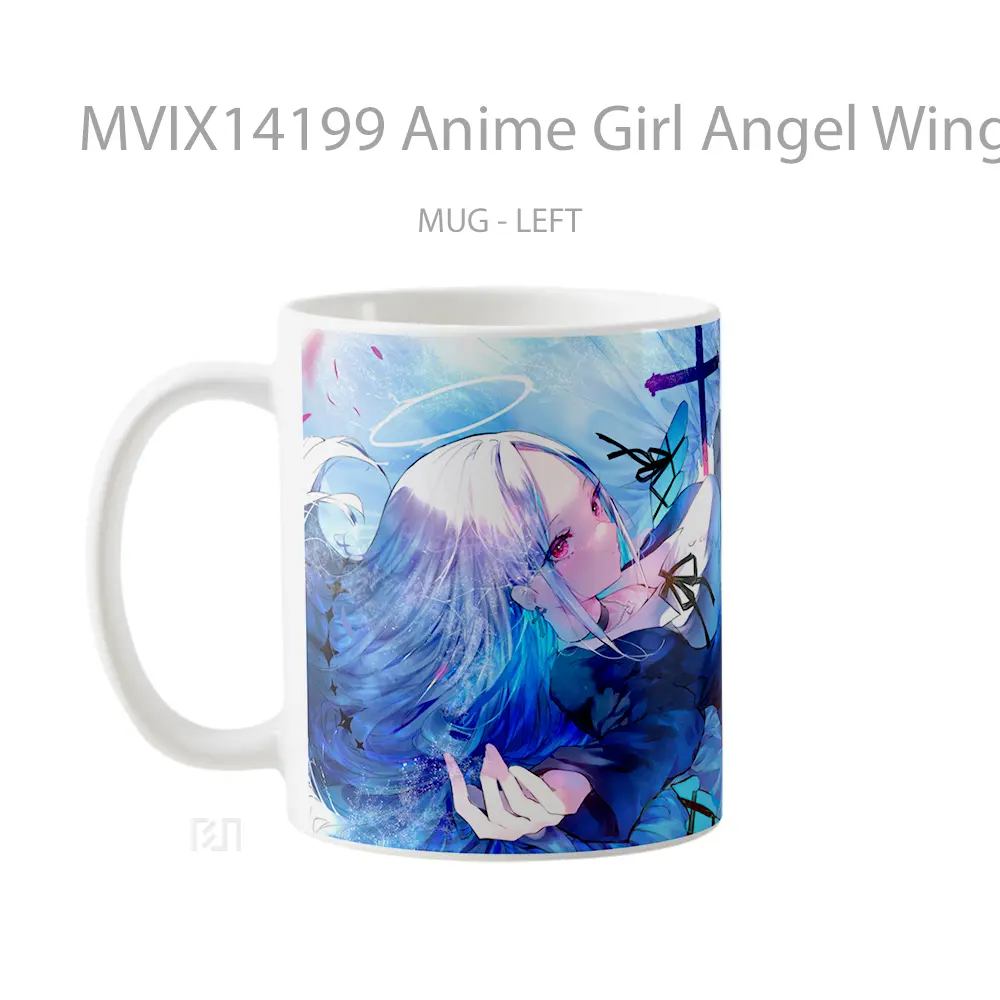 Mug Anime Girl Angel Wings Halo Cangkir Anime - All-side / Desain
