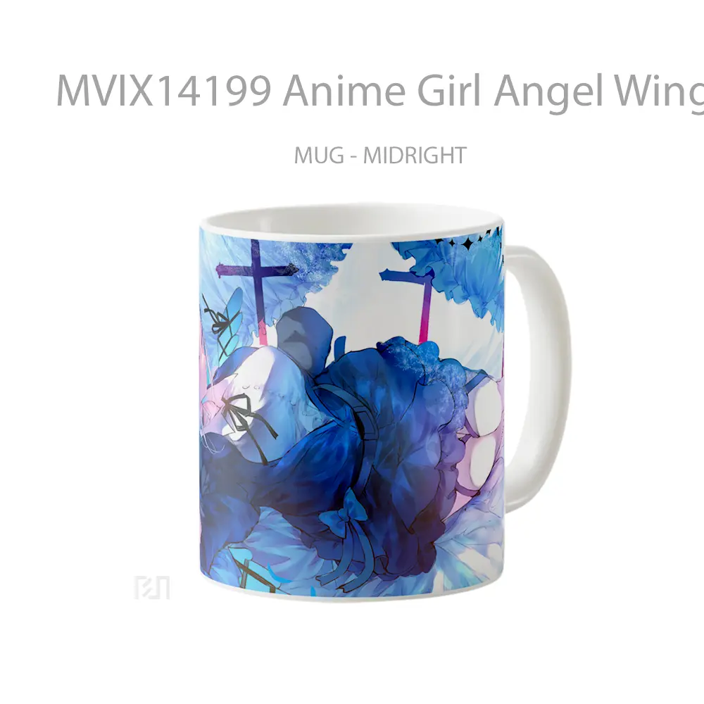 Mug Anime Girl Angel Wings Halo Cangkir Anime - All-side / Desain