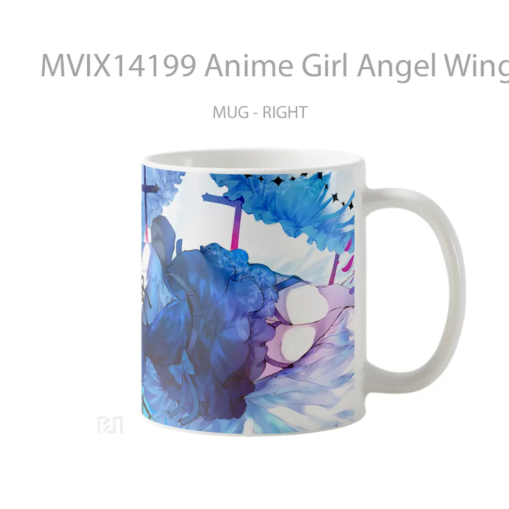 Mug Anime Girl Angel Wings Halo Cangkir Anime - All-side / Desain