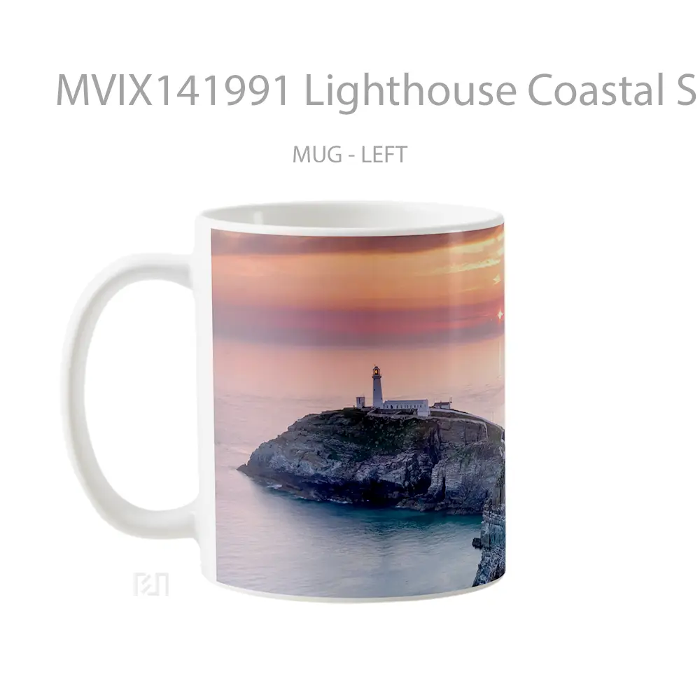 Mug Lighthouse Coastal Sunset Scenery Gelas Pemandangan Alam - All-side / Desain