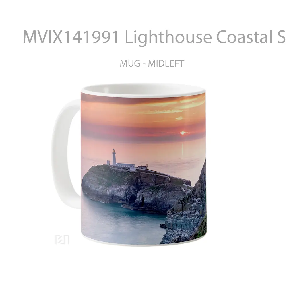 Mug Lighthouse Coastal Sunset Scenery Gelas Pemandangan Alam - All-side / Desain