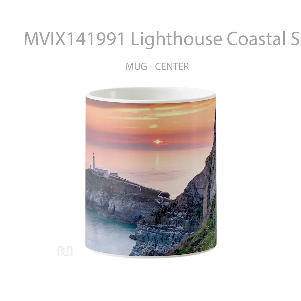 Mug Lighthouse Coastal Sunset Scenery Gelas Pemandangan Alam